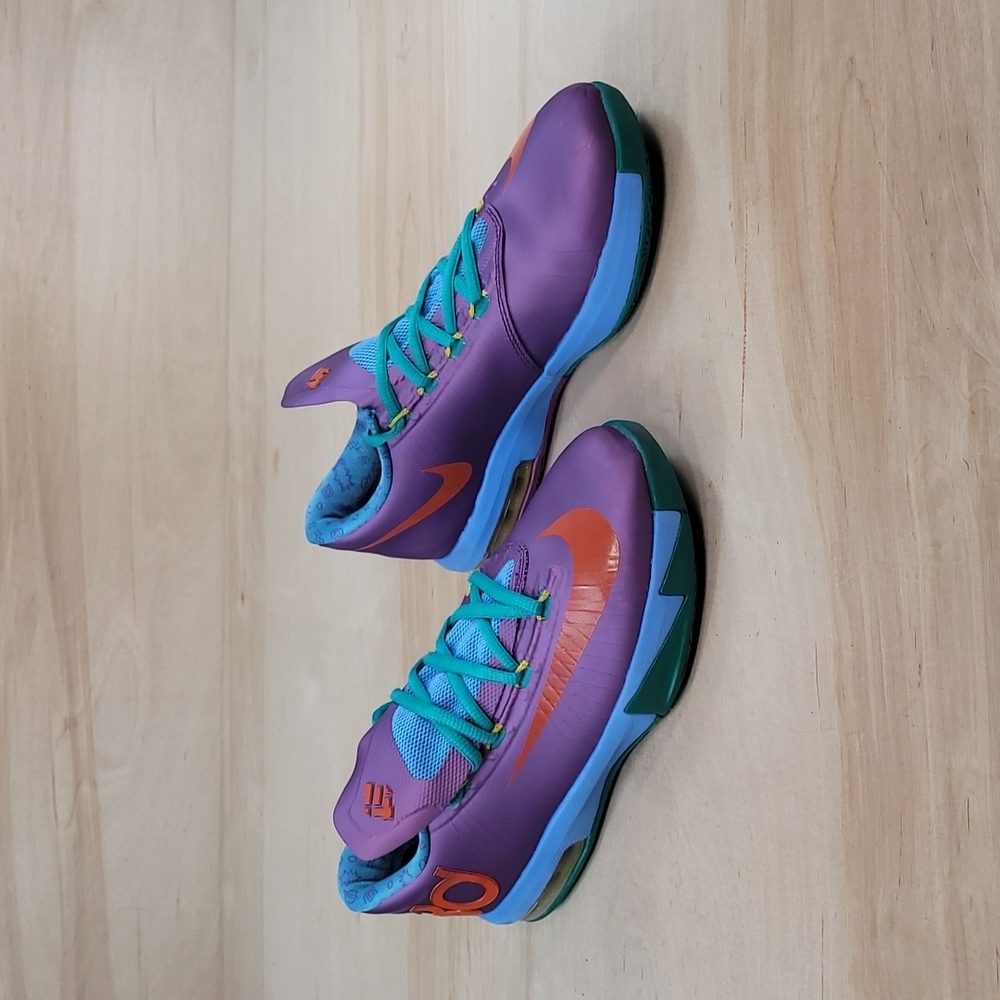 Nike KD VI "6" Rugrats Special Edition Purple Orange Youth Sneakers 599477-500 - Picture 3 of 9